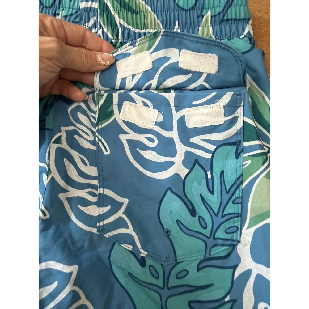 Hurley Men's Hana Bay Blue Volley Swim Trunks Elastic Waist Sz S‎ NWT